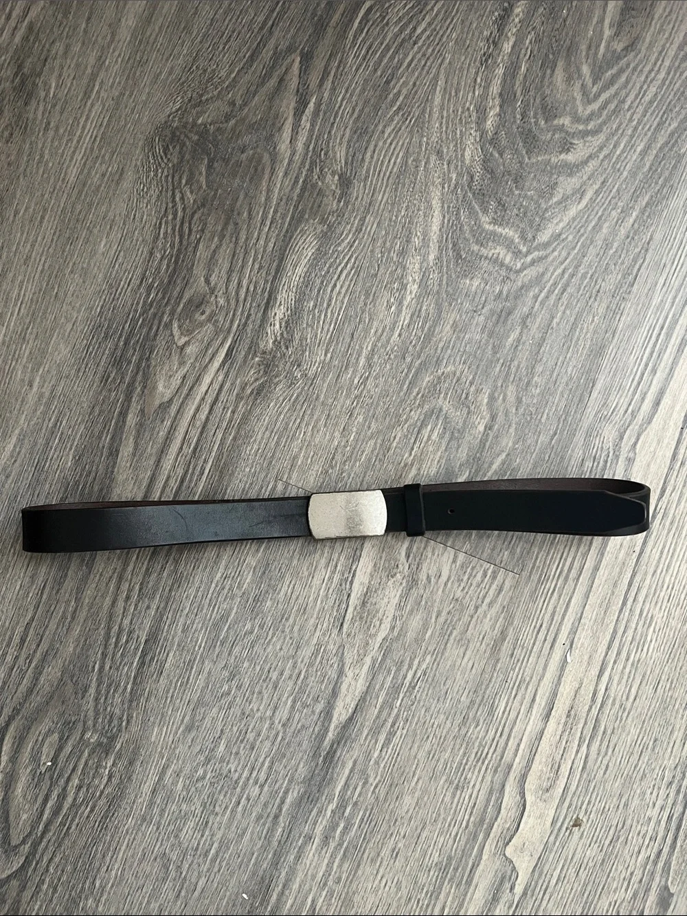 Johnston & Murphy Classic Black Leather Belt with Silver Buckle USA Made Size 36
